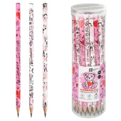 Набор карандашей чернографитных РОЗОВЫЙ МИКС (ПЭТ-тубус, 36 шт., ассорти, твердость грифеля: HB, форма корпуса - трёхгранная) купить