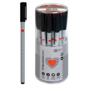 Набор ручек шариковых СЕРДЕЧКО НА ПОЛОСКАХ (ПВХ тубус, 30 шт., неавтоматические, цвет чернил - синий) купить