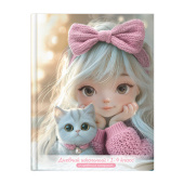 Дневник школьный 1-4 класс ДЕВОЧКА В РОЗОВОМ С КОТЕНКОМ (А5+, 48 листов, твёрдый переплёт) купить