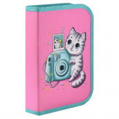 Пенал школьный ИНСТАКОШКА (без наполнения, 13.3x20x3.5 см, полиэстер, молния, полноцветная печать, ПЭТ-пакет) купить