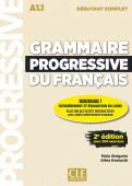 Grammaire progressive du francais 2eme edition Debutant Complet A1.1  Livre + CD + Appli-web купить