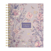 Записная книжка ЦВЕТЫ НА ЛИЛОВОМ (А5+, 96 л., твёрдый переплёт на гребне, матовая ламинация) купить
