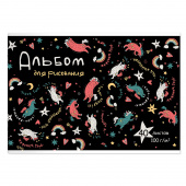 Альбом для рисования СМЕШНЫЕ ЕДИНОРОГИ, формат А4, 40 листов, мягкий переплёт купить