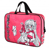 Папка для школьных тетрадей РОЗОВАЯ ДЕВУШКА (формат А4+, 34.5х26х7 см, 1 отделение, молния) купить