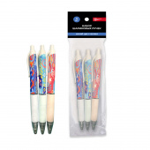 Набор ручек шариковых ЦВЕТНОЙ ДИЗАЙН (3 шт., 0,7 мм, цвет чернил: синий, полноцветный дизайн) купить