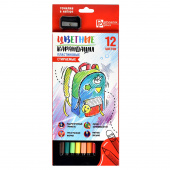 Набор цветных карандашей пластиковых ЯРКИЙ РЮКЗАК (12 цв., точилка в комплекте, картонная коробка с европодвесом и вырубкой) купить