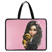 Папка для школьных тетрадей пластиковая БРЮНЕТКА С СОБАЧКОЙ (полипропилен, 500 мкм, формат А4) купить