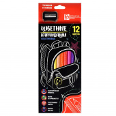 Набор цветных карандашей пластиковых РЮКЗАК (12 цв., точилка в комплекте, картонная коробка с европодвесом и вырубкой) купить