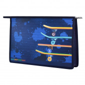 Папка для школьных тетрадей пластиковая СКЕЙТБОРДЫ (полипропилен, 500 мкм, формат А4, 33х23х7 см, 1 отделение, молния) купить