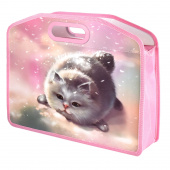 Папка для школьных тетрадей пластиковая КОТ (полипропилен, 500 мкм, формат А4, 37х30х11 см, 1 отделение, молния) купить