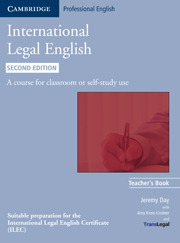International Legal English (Second Edition) Teacher's Book купить