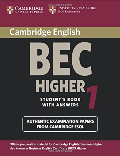 Cambridge BEC Higher 1: Practice Tests Students Book with Answers купить