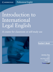Introduction to International Legal English Teacher's Book купить