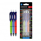 Набор ручек шариковых  КОРПУС СИНИЙ, ЗЕЛЁНЫЙ, КРАСНЫЙ (3 шт., 0,7 мм, цвет чернил: синий, тампопечать) купить