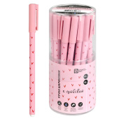 Набор ручек шариковых СЕРДЕЧКО НА РОЗОВОМ (ПВХ тубус, 30 шт., неавтоматические, цвет чернил - синий) купить