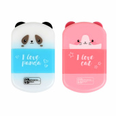 Комплект точилок с ластиком КОТ И ПАНДА (2 штуки, ассорти, полистирол, 1 отверстие 8 мм) купить