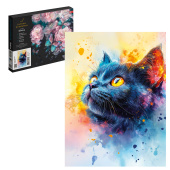 Картина по номерам ЧЕРНЫЙ КОТЕНОК (30х40 см, 20 цветов, с акриловыми красками и кистями, картонная коробка) купить