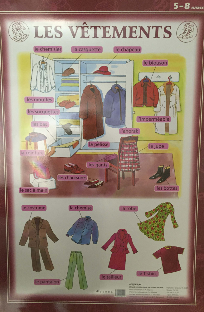 Французский язык. Одежда. 5-8 классы купить