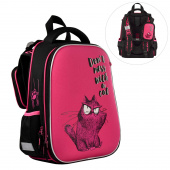 Ранец школьный КРЭЙЗИ КОТ, 29х39.5х14 см, полиэстер, ЭВА панель, шелкография в две краски, 2 отделения купить