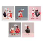 Комплект тетрадей школьных ученических (5 штук), А5+, 48 л, вн.блок - клетка, (СТИЛЬНЫЕ КУРОЧКИ) купить