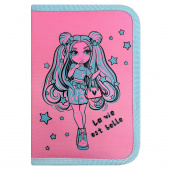 Пенал школьный РОЗОВАЯ ТЕМА (без наполнения, 13.3x20x3.5 см, полиэстер, молния, высокая печать, ПЭТ-пакет) купить