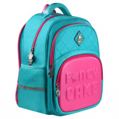 Рюкзак школьный ЗАЙКА КАПКЕЙК, 31х38.5х13 см, полиэстер, аппликация из искусственной кожи, аппликация из металла с эмалью, конгрев, 1 отделение купить