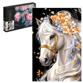 Картина по номерам ЛОШАДЬ В ЦВЕТАХ (20х30 см, 15 цветов, с акриловыми красками и кистями, картонная коробка) купить