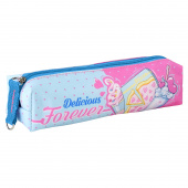 Пенал школьный ВКУСНЫЕ СЕРДЕЧКИ (без наполнения, 20х4х4.5 см, микрофибра на ПВХ-основе, молния, сублимационная печать, ПЭТ-пакет) купить