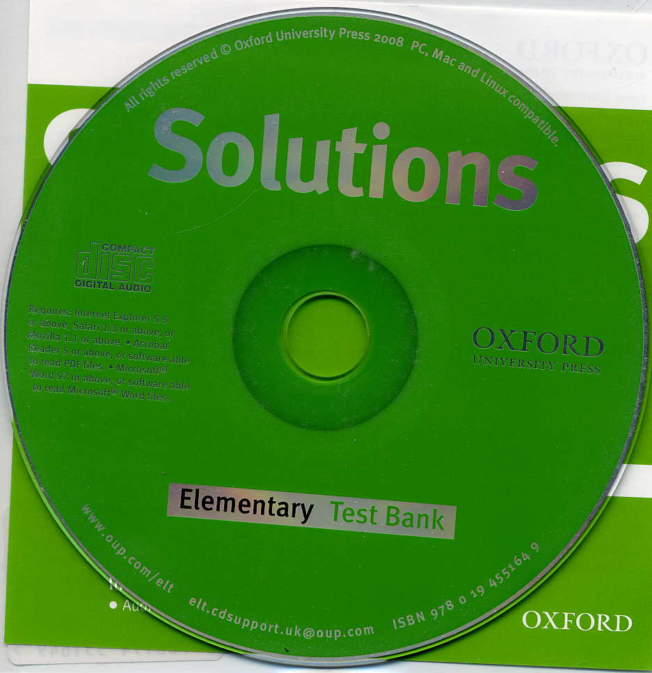 Solutions Elementary Test Bank MultiROM купить