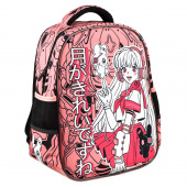 Ранец школьный РОЗОВАЯ ДЕВУШКА 27,5x37,5x14,5 см, полиэстер, ЭВА-панель, сублимационная печать, цветной светоотражающий рант, 1 отделение купить