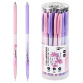 Набор ручек шариковых ЦВЕТЫ (ПЭТ-тубус, 30 шт., ассорти, автоматические, цвет чернил - синий) купить