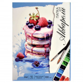 Папка для акварели СЛАДКИЙ ДЕСЕРТ, формат А4, 10 листов, папка с клапанами купить