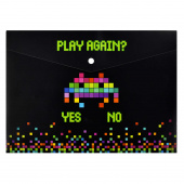 Папка для школьных тетрадей пластиковая ЦИФРОВАЯ АТАКА (полипропилен, формат А4, 33x23.5 см, 1 отделение, кнопка) купить