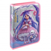 Пенал-органайзер для пишущих принадлежностей школьный АЛИСА (без наполнения, 28*20*4,5 см, глиттерная бумага, искусственная кожа) купить