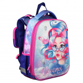 Ранец школьный МЕЧТАТЕЛЬНИЦА, 27х37х13 см, полиэстер, ЭВА панель, вышивка гладью, глиттер, сублимационная печать, 2 отделения купить