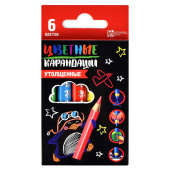 Набор цветных карандашей деревянных ПИНГВИН-ЛЕТЧИК (6 цв., картонная коробка с европодвесом и вырубкой) купить