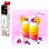 Алмазная мозаика ТРОПИЧЕСКИЙ КОКТЕЙЛЬ (30*30 см, 23 цветов страз, картонная коробка с европодвесом) купить