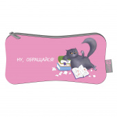 Пенал школьный ОЗОРНЫЕ КОТИКИ (розовый, без наполнения, 21,5х9 см, неопрен, молния, сублимационная печать, ПЭТ-пакет) купить