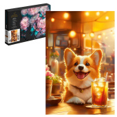 Картина по номерам КОРГИ С ЛИМОНАДОМ (20х30 см, 15 цветов, с акриловыми красками и кистями, картонная коробка) купить