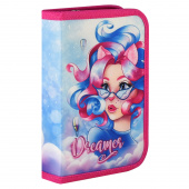 Пенал школьный МЕЧТАТЕЛЬНИЦА (без наполнения, 13.3x20x3.5 см, полиэстер, молния, сублимация, ПЭТ-пакет) купить
