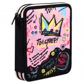 Пенал-органайзер для пишущих принадлежностей школьный ТЫ СУПЕР! (без наполнения, 19,5*23*5 см, полиэстер, молния, сублимационная печать, ПЭТ-пакет). купить