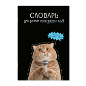 Тетрадь для записи иностранных слов КОТ С МИКРОФОНОМ (А5, 24 листа, обложка - мелованный картон) купить