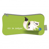 Пенал школьный ОЗОРНЫЕ КОТИКИ (зеленый, без наполнения, 21,5х9 см, неопрен, молния, сублимационная печать, ПЭТ-пакет) купить