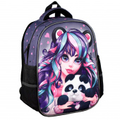 Ранец школьный ДЕВУШКА С ПАНДОЙ 27,5x37,5x14,5 см, полиэстер, ЭВА-панель, сублимационная печать, цветной светоотражающий рант, 1 отделение купить