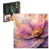 Картина по номерам с поталью РОЗОВЫЙ МАК (30х30 см, 15 цветов, с акриловыми красками и кистями, поталь: медная, картонная коробка) купить