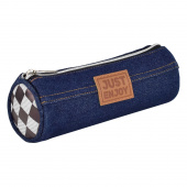 Пенал школьный СТИЛЬНЫЙ ДЖИНС Just Enjoy (без наполнения, 20х7х7 см, хлопчатобумажная джинсовая ткань) купить