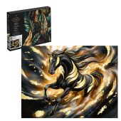 Картина по номерам с поталью ЗОЛОТОЙ КОНЬ (30х40 см, 14 цветов, с акриловыми красками и кистями, поталь: золотая, картонная коробка) купить