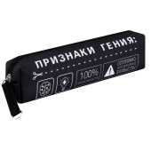 Пенал школьный ФРАЗЫ С ХАРАКТЕРОМ ("Признаки гения", без наполнения, 20х4х4.5 см, микрофибра на ПВХ-основе, молния, сублимационная печать, ПЭТ-пакет). купить